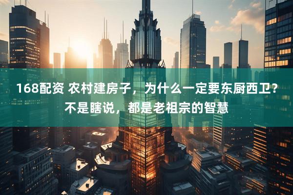 168配资 农村建房子，为什么一定要东厨西卫？不是瞎说，都是老祖宗的智慧